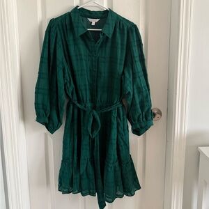 LC Lauren Conrad Green Long Sleeve Dress